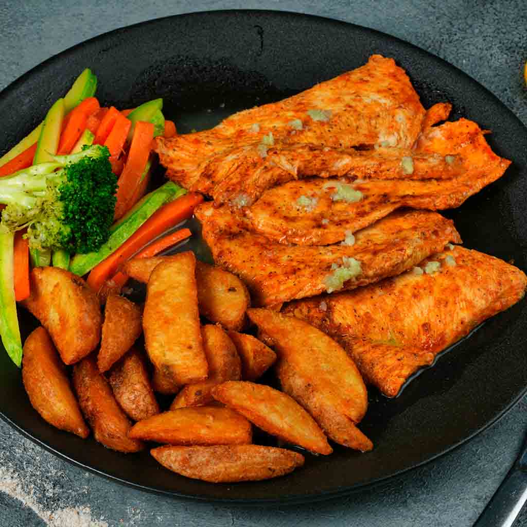 Sour chicken cutlets and garlic