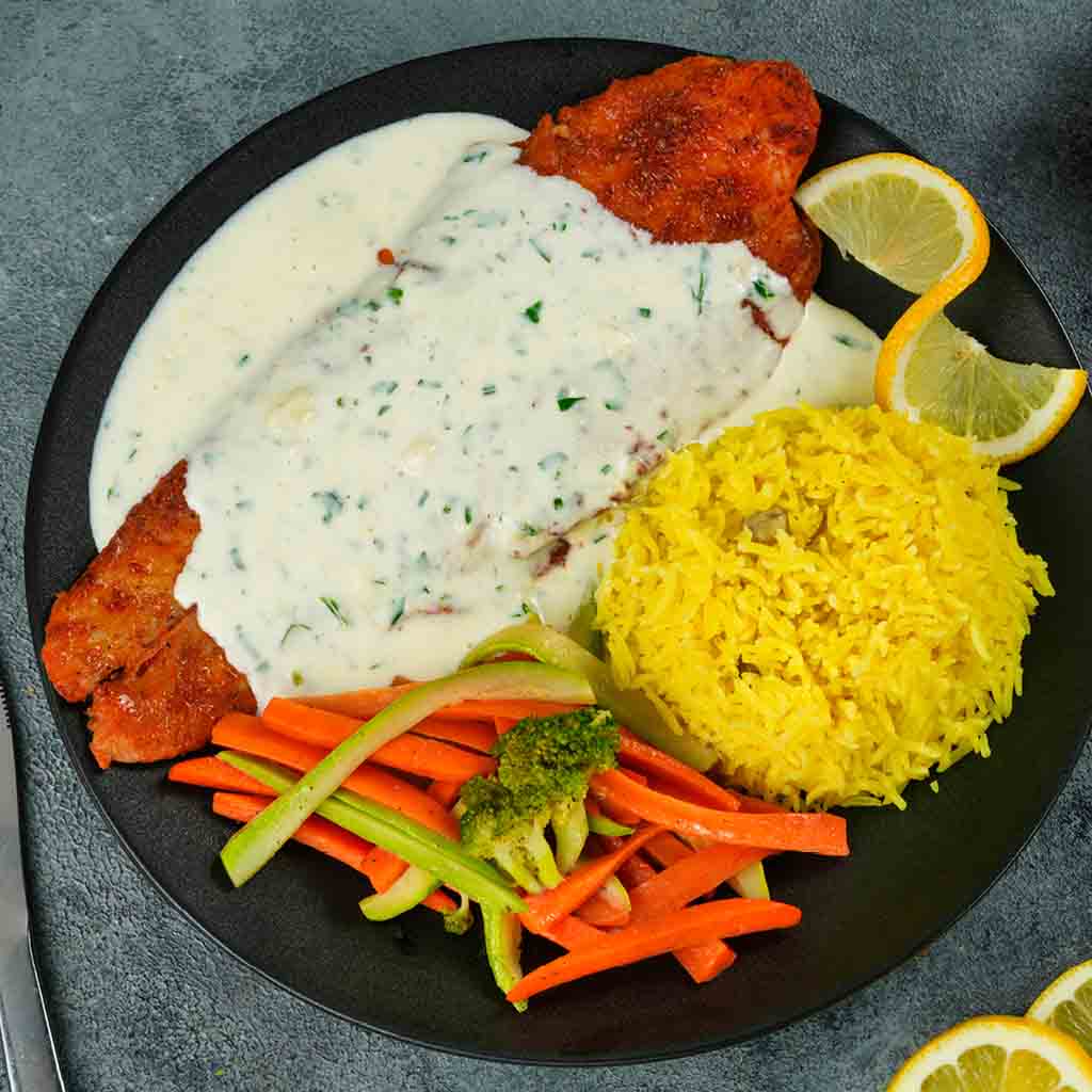 Fish filet with herb cream