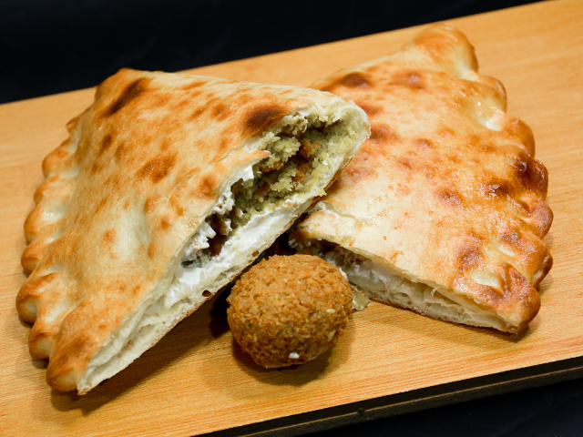 Labneh with falafel pie