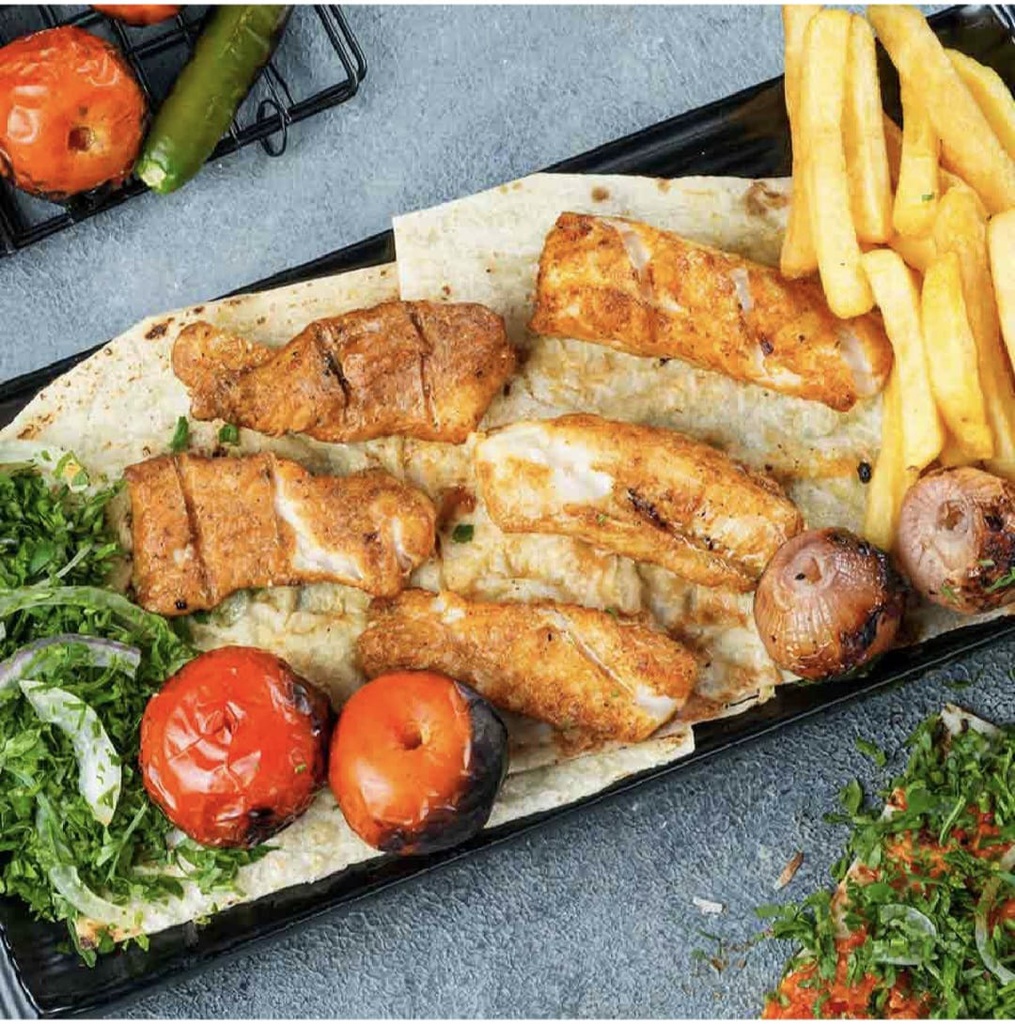 Charcoal grilled fish