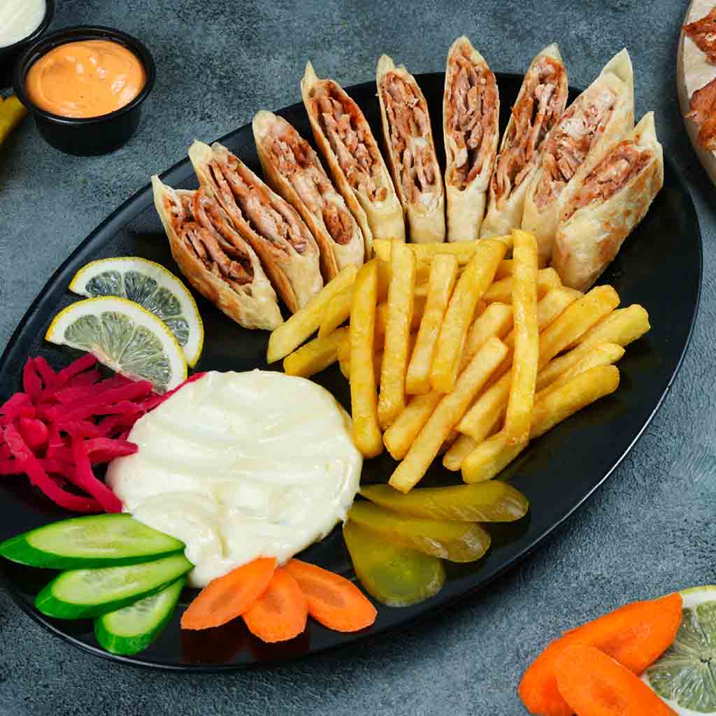 Arabic shawarma with cheese