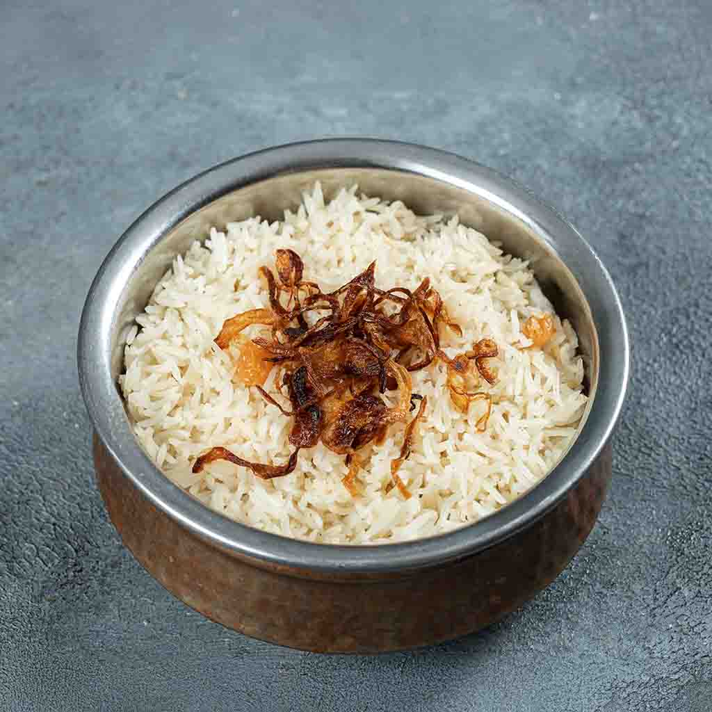 A plate of white rice