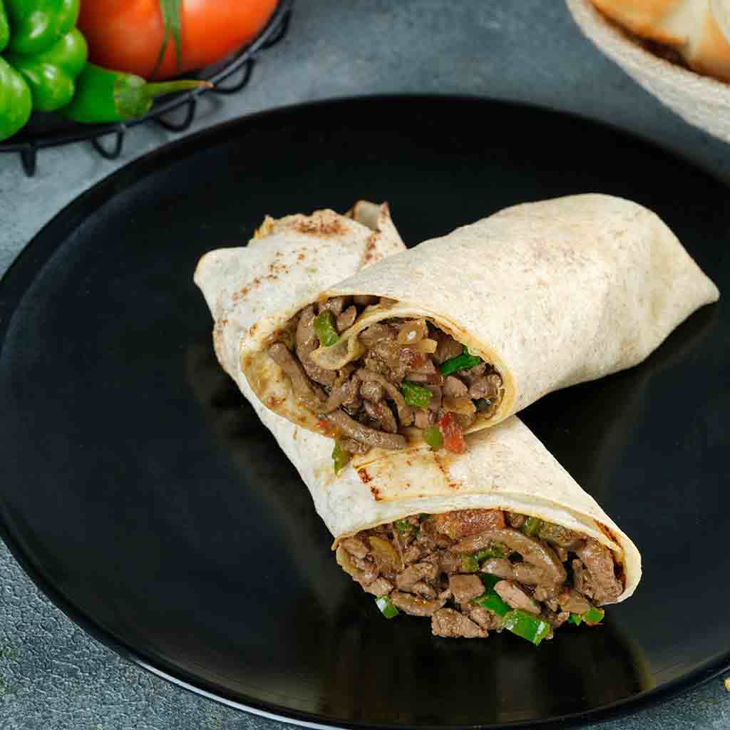 Saj bread liver sandwich