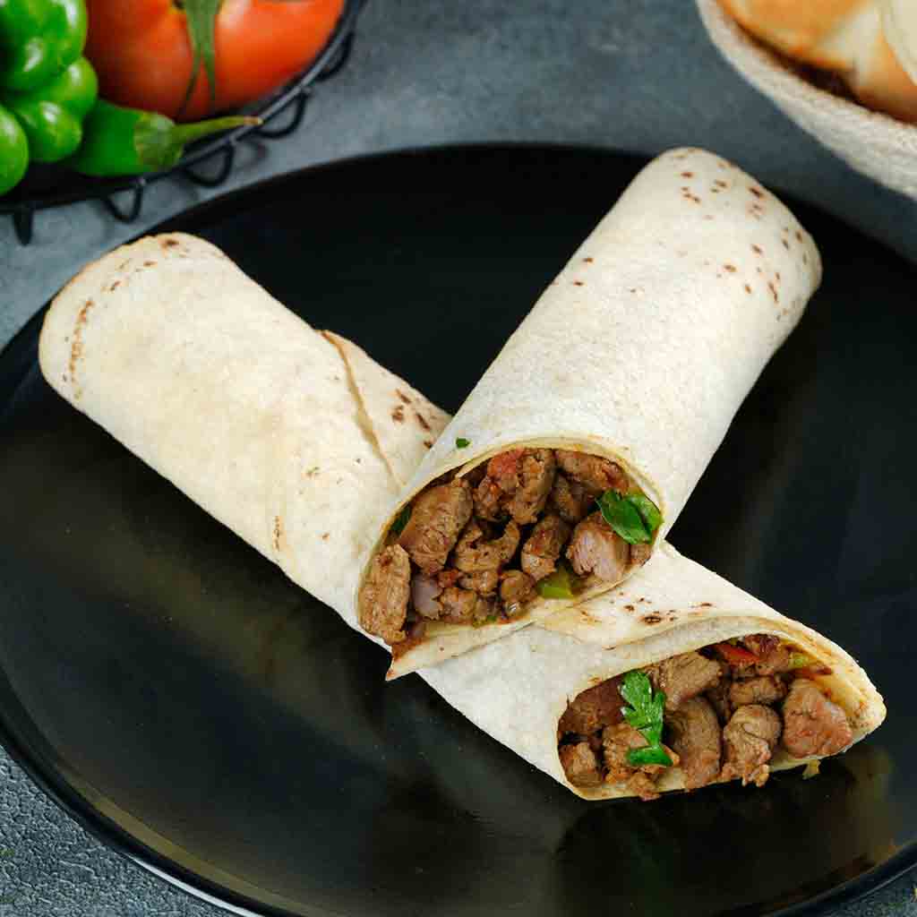 Meat saj bread sandwich