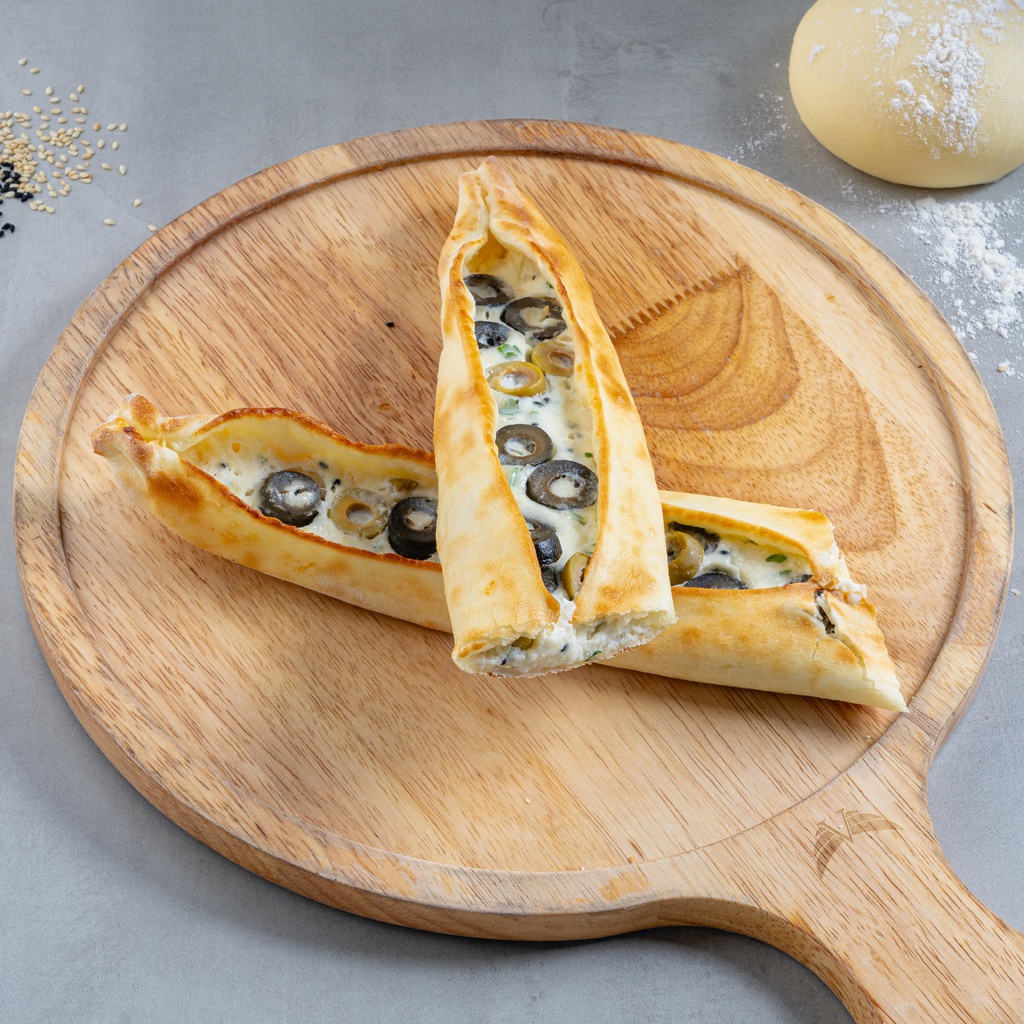 Labneh and olive pie