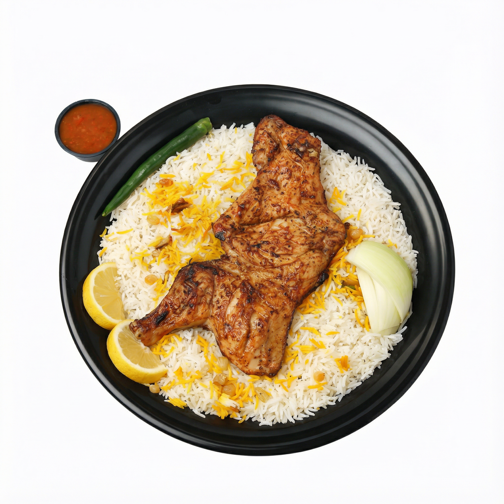 Charcoal-Grilled Chicken with Rice