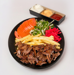 Plate of beef shawarma